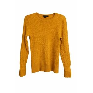 Pendleton 100% Merino Wool Cable Knit Sweater – Size Large – Marigold Yellow